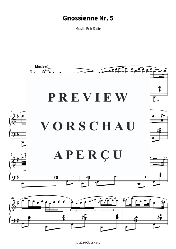 Product gallery: Page 5 of 7 Gnossienne Nr. 5 - Meditatives Klavierstück, , Solo Piano