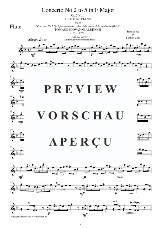 Produktgalerie: Seite 10 von 11 Flute Concerto No.2 in F-Dur Op.5, , Querflöte Solo und Klavier/Cembalo