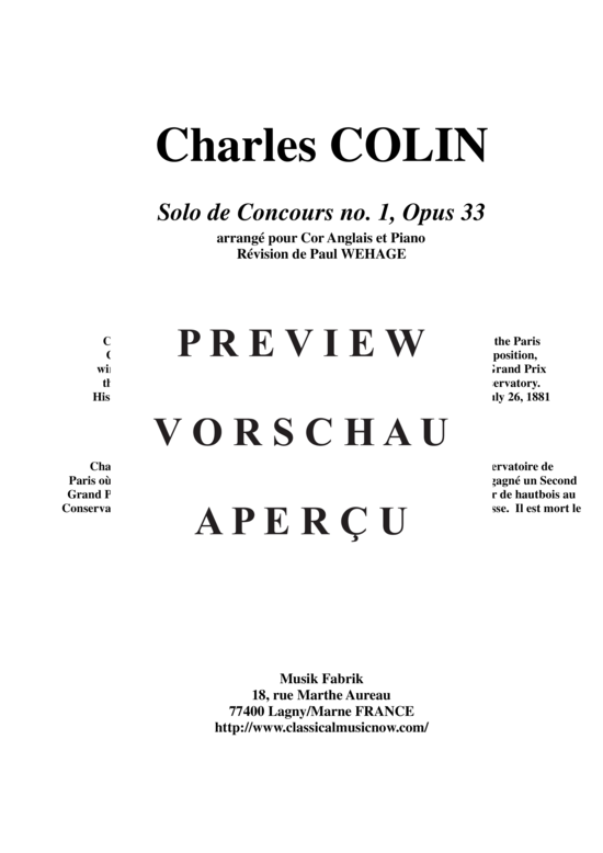 gallery: Solo de Concours no. 1 , , (Englischhorn + Klavier)
