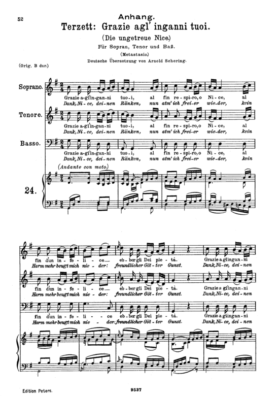 Product picture to: Grazie agl' inganni tuoi K.532 (Terzett)Wolfgang Amadeus Mozart