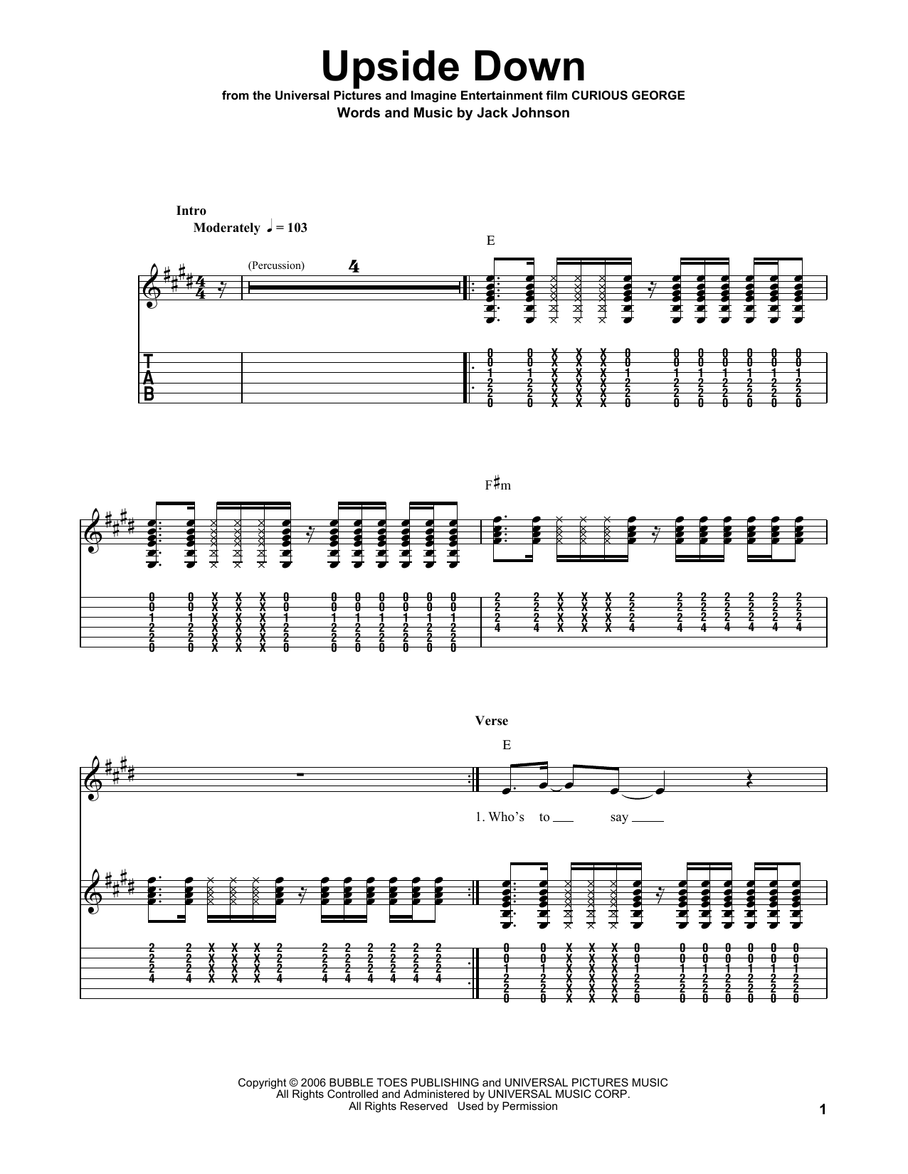 Product gallery: Page 1 of 1 Upside Down, Jack Johnson