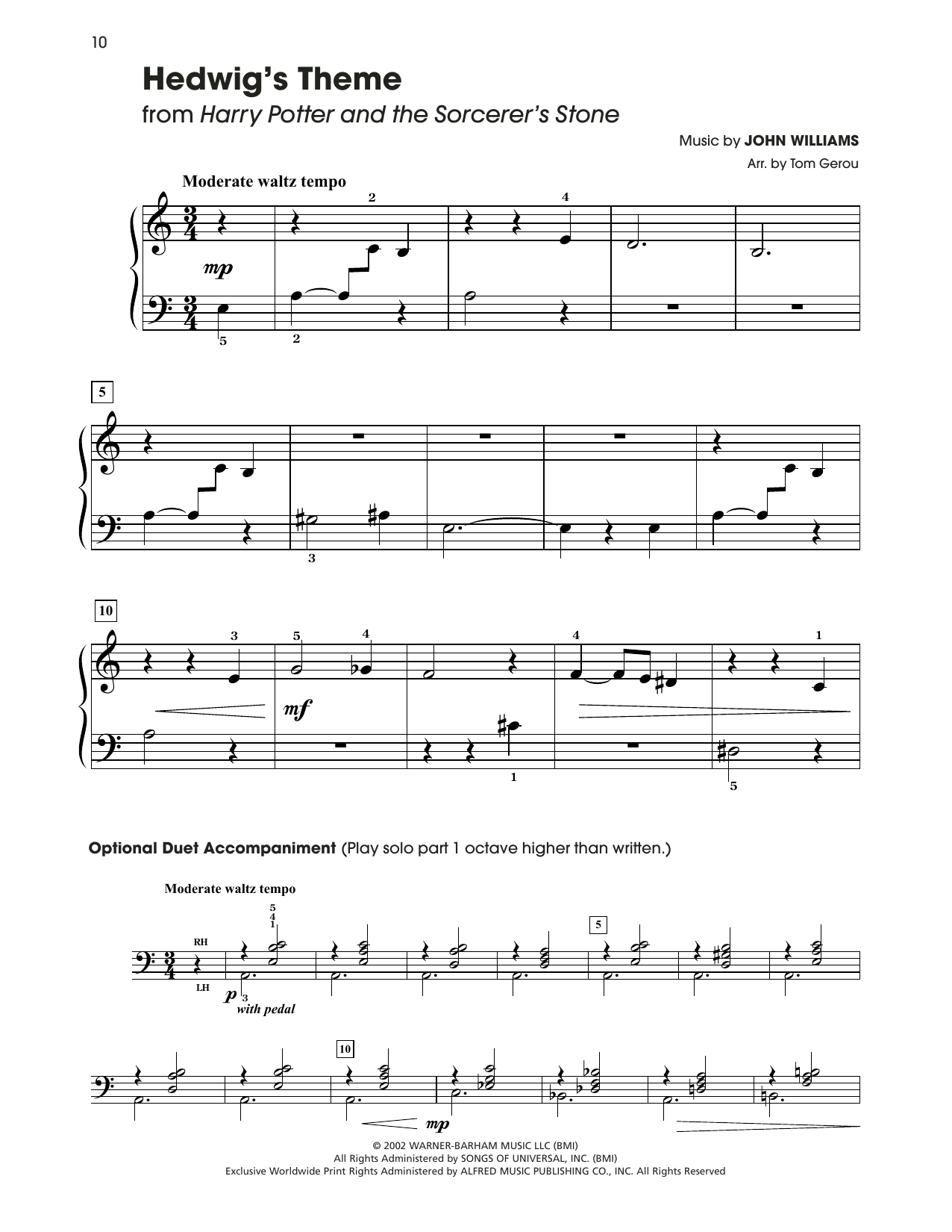 Produktbild zu: Hedwig's Theme (from Harry Potter) (arr. Tom Gerou)