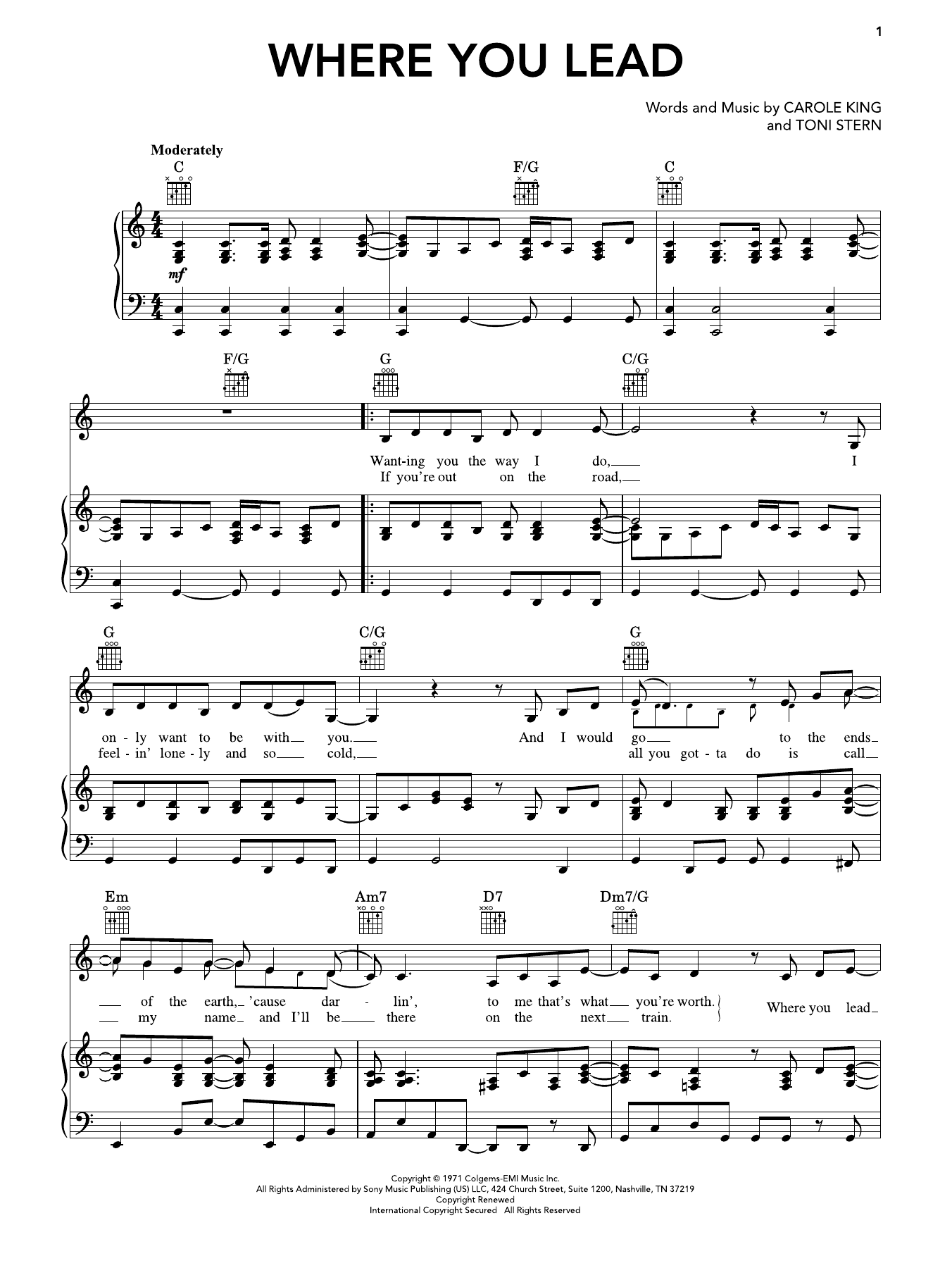 Produktgalerie: Seite 1 von 1 Where You Lead, Carole King, Gesang, Gitarre, Klavier