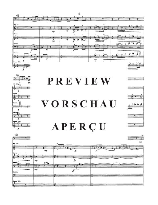 Produktgalerie: Seite 8 von 21 Blithe Spirit , , (Gemischtes Ensemble für Klarinette, Horn, Fagott, Violoncello + Tuba Solo)