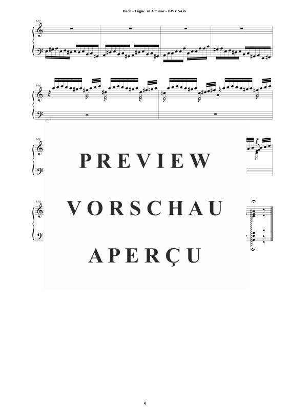 Produktgalerie: Seite 10 von 10 Fuge in A-Moll BWV 543b - Piano Version, , Klavier Solo