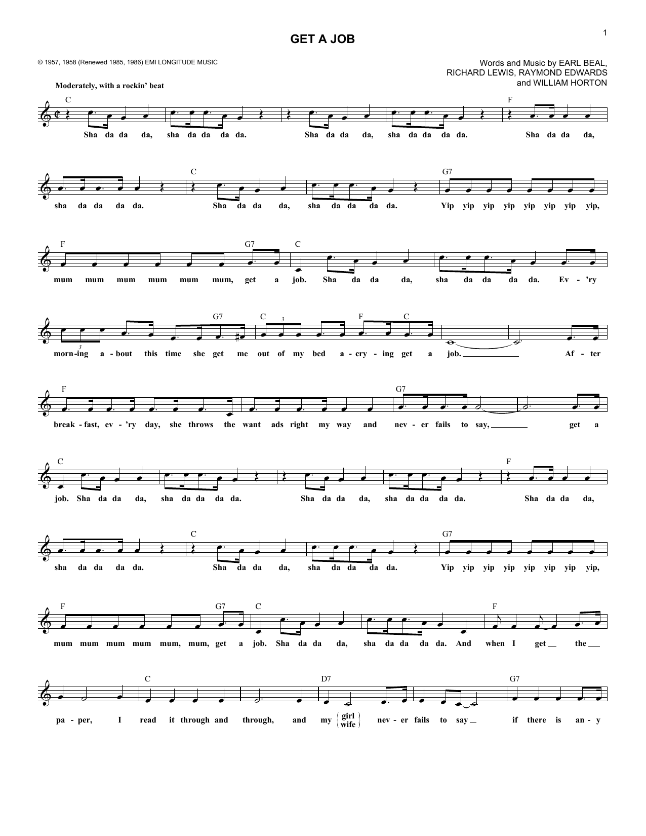 Product picture to:  Get A Job - The Silhouettes