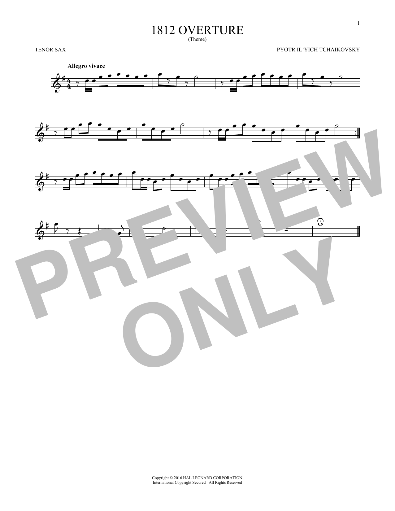 Product gallery: Page 1 of 1 1812 Overture, Pyotr Il'yich Tchaikovsky
