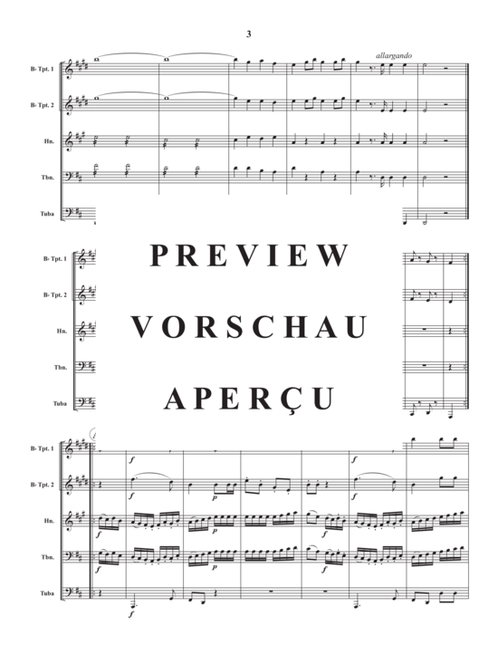 Produktgalerie: Seite 5 von 19 Overture and Three Country Dances, K. 106 , , (Blechbläserquintett)