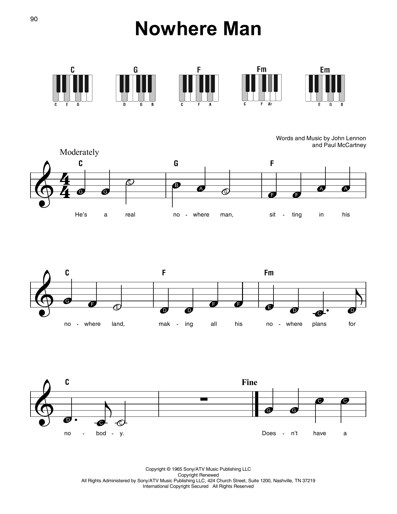 Produktgalerie: Seite 1 von 1 Nowhere Man, The Beatles, Klavier