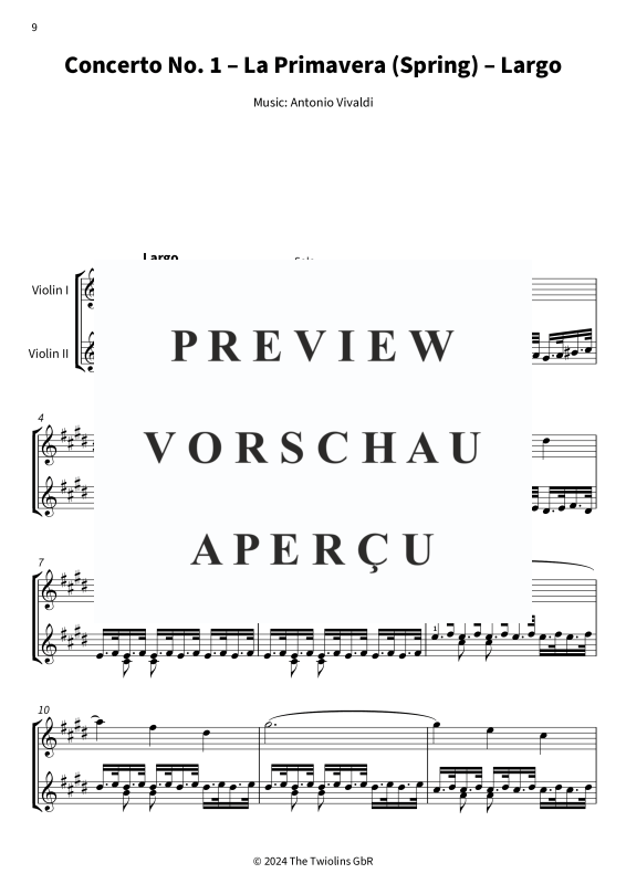 gallery: The Four Seasons - arranged for two violins, The Twiolins, (Geige)