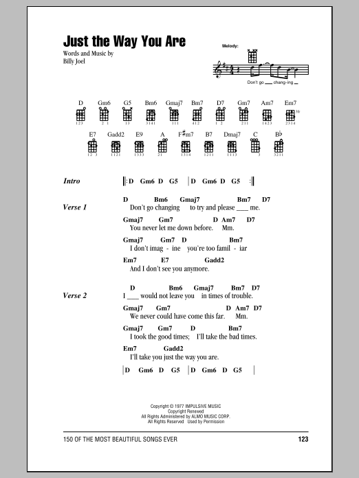 Product gallery: Page 1 of 1 Just The Way You Are, Billy Joel