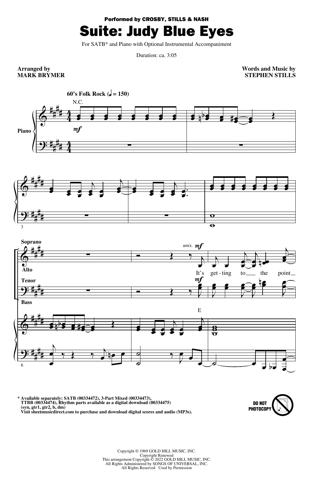 Product picture to: Suite: Judy Blue Eyes (arr. Mark Brymer)