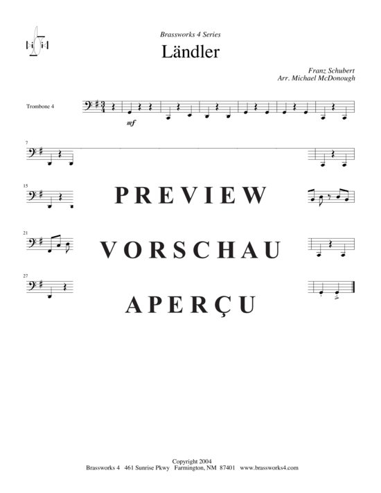 Product gallery: Page 6 of 6 Ländler , , (Trombone Quartet)