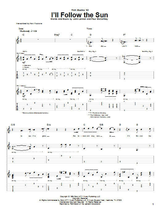 Product gallery: Page 1 of 1 I'll Follow The Sun, The Beatles