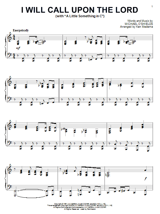 Product gallery: Page 1 of 1 I Will Call Upon The Lord, Michael O'Shields