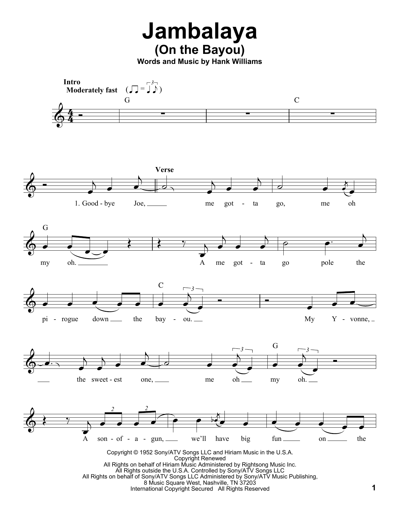 Produktgalerie: Seite 1 von 1 Jambalaya (On The Bayou), Hank Williams, Gesang