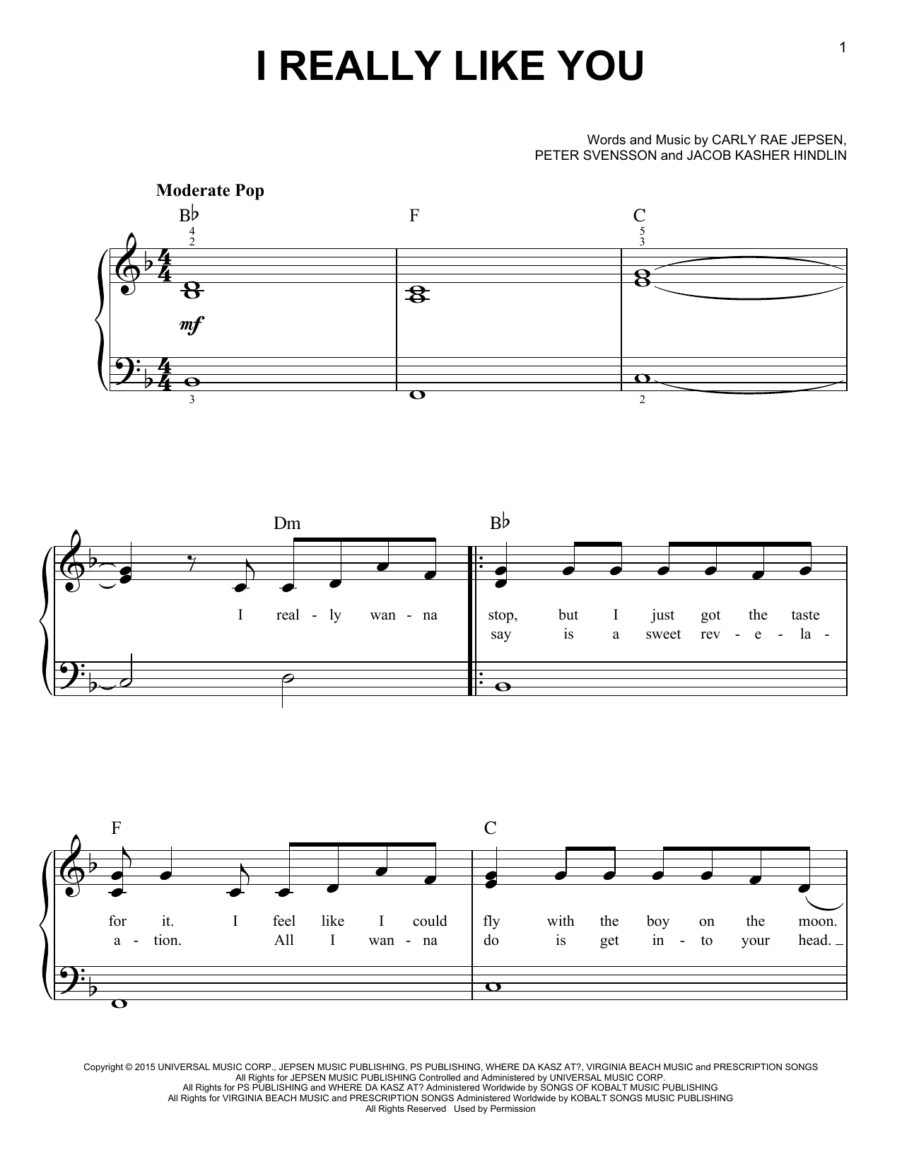 Produktgalerie: Seite 1 von 1 I Really Like You, Carly Rae Jepsen, Klavier