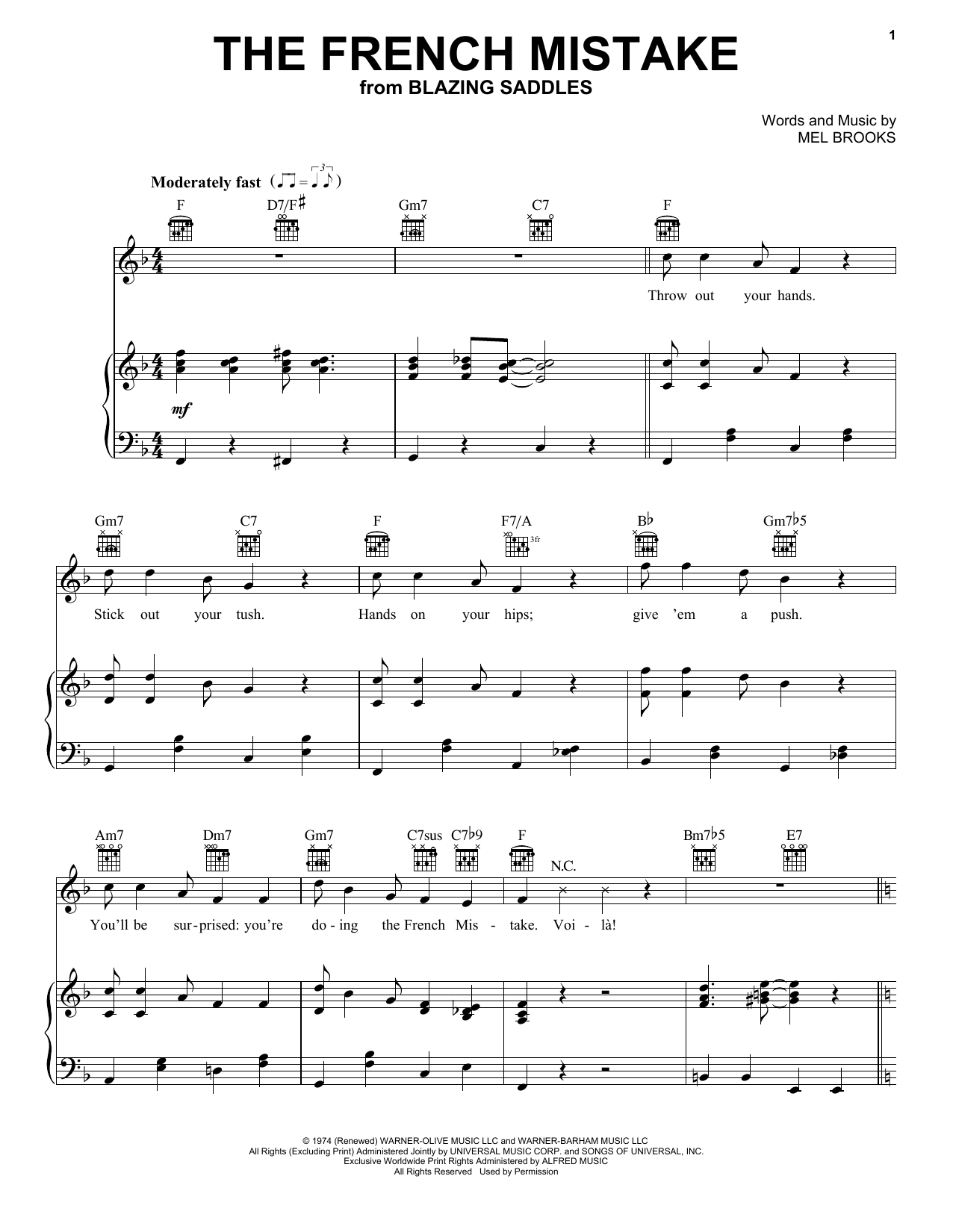 Produktbild zu: The French Mistake (from Blazing Saddles)