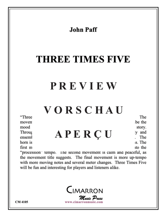 Produktgalerie: Seite 2 von 27 Three Times Five , , (Blechbläser Quintett)