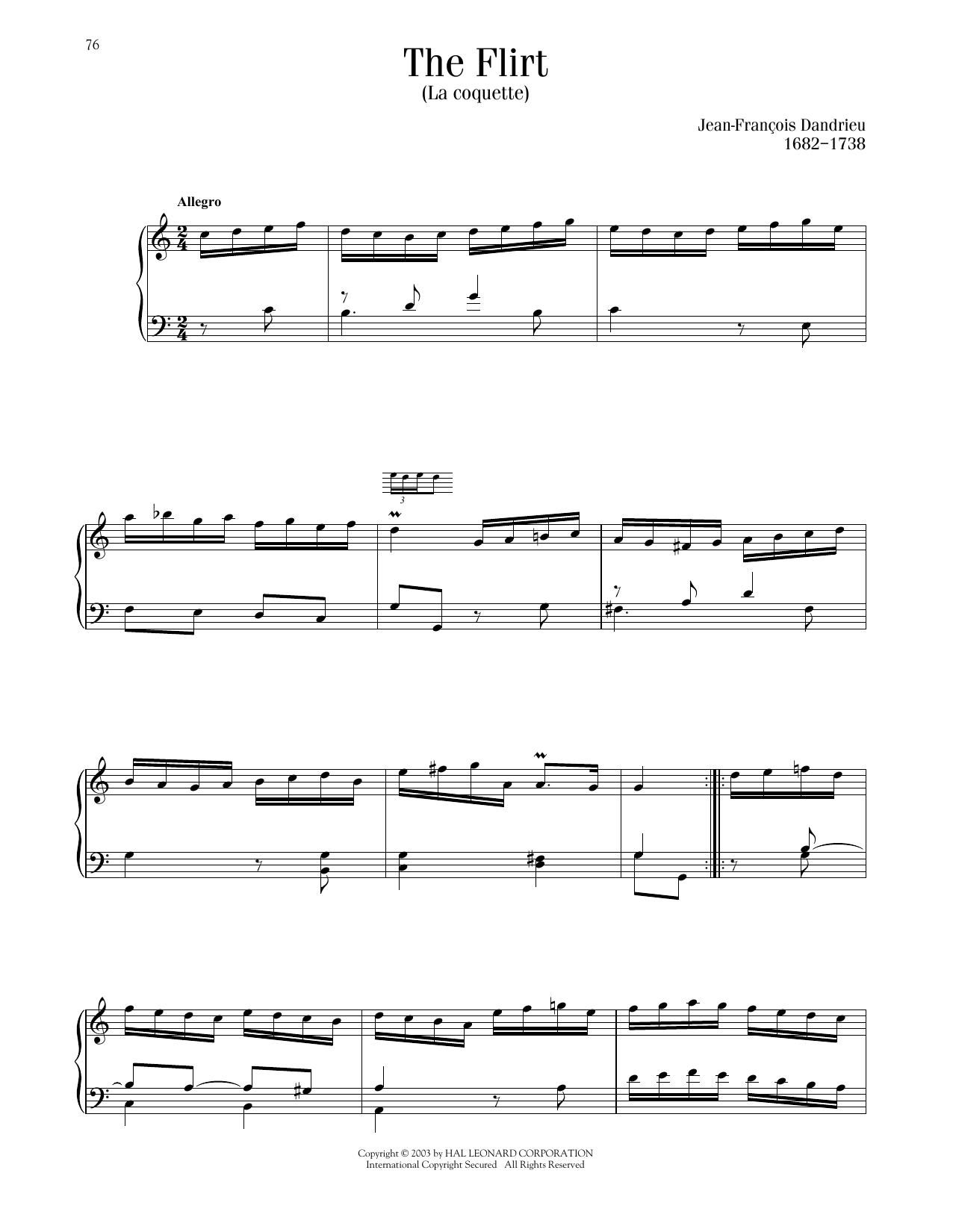 Produktgalerie: Seite 1 von 1 La Coquette (The Flirt), Jean-Francois Dandrieu, Klavier
