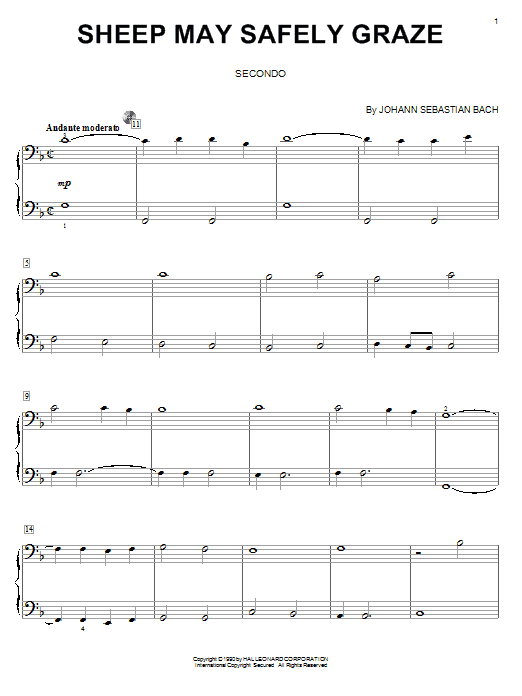 Produktgalerie: Seite 1 von 1 Sheep May Safely Graze, Johann Sebastian Bach, Klavier