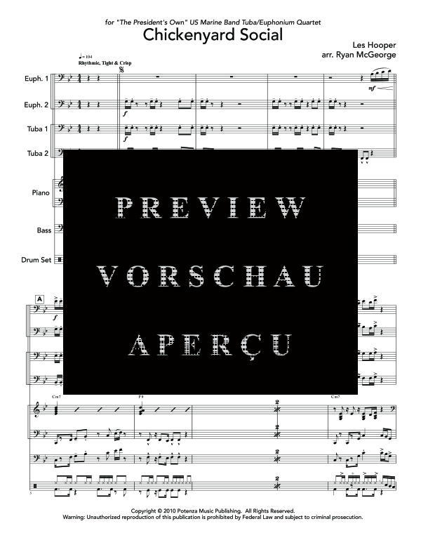 Product gallery: Page 5 of 11 Chickenyard Social, , (Tuba Quartet EETT Rhythm Section)