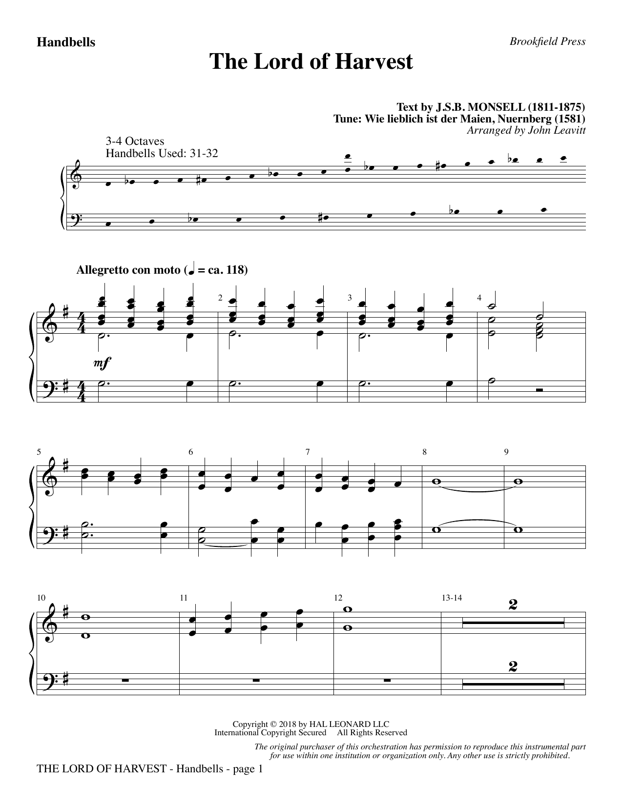 Produktbild zu: The Lord of Harvest - Handbells