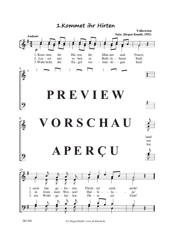 Product gallery: Page 2 of 7 Kommet ihr Hirten  (6 Varianten) , ,  (mixed choir)