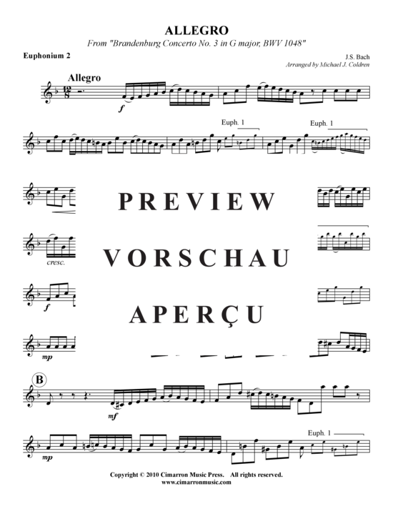 Product gallery: Page 12 of 17 Allegro aus Brandenburgisches Konzert Nr. 3 , , (Tuba Quartet: 2x Baritone, 2xTuba)