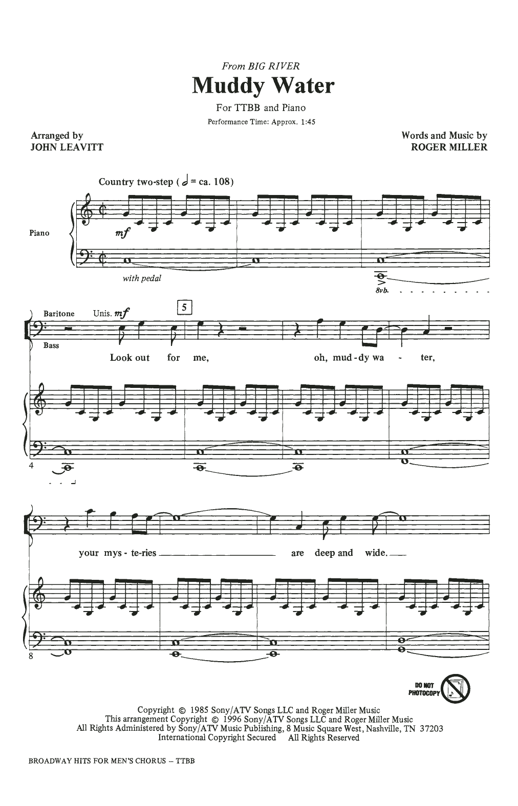 Produktbild zu: Broadway Hits For Men's Chorus