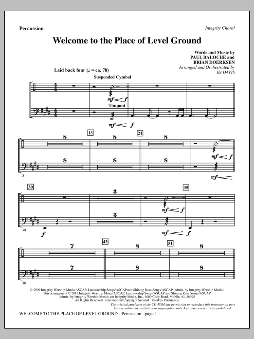 Produktgalerie: Seite 1 von 1 Welcome To The Place Of Level Ground - Percussion, BJ Davis, Chor