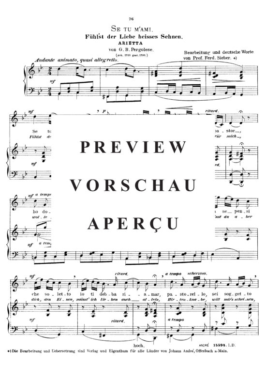 gallery: Se tu m´ami , Sieber Ferdinand, (Gesang hoch + Klavier)