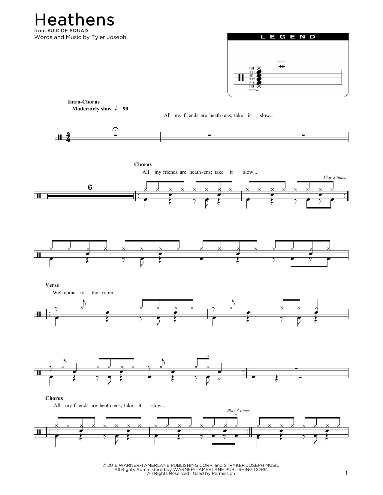 Product gallery: Page 1 of 1 Heathens, Twenty One Pilots