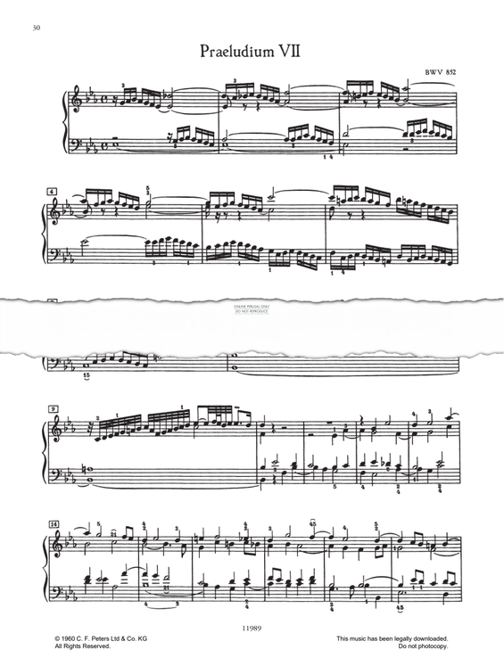 Produktbild zu: Prelude And Fugue No.7 in Eb major, BWV 852 (from 'The Well-Tempered Klavier Book I')