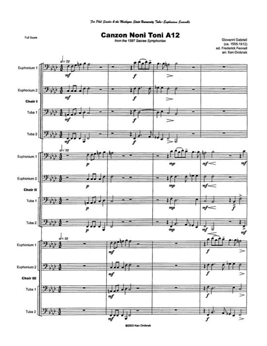 Produktbild zu: Canzon Noni Toni a 12 Giovanni Gabrieli