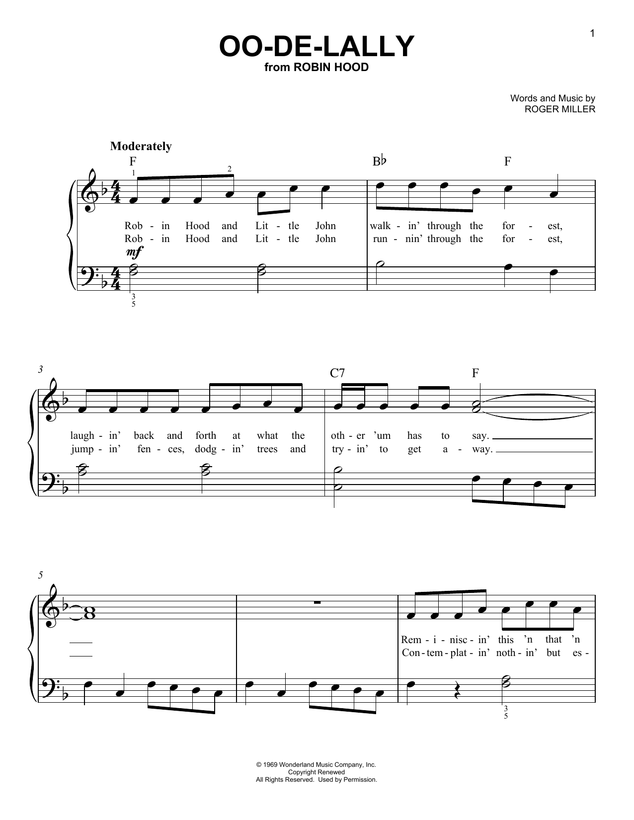 Produktbild zu:  Oo-De-Lally (from Robin Hood) - Roger Miller