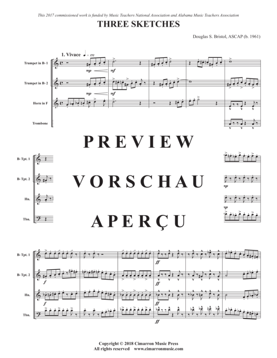 Produktgalerie: Seite 3 von 21 Three Sketches , , (Blechbläser Quartett)