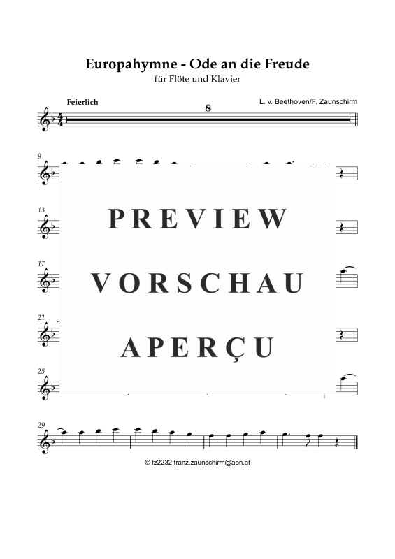 Product gallery: Page 5 of 8 Europhymne - Ode an die Freude, , Transverse Flute and Piano