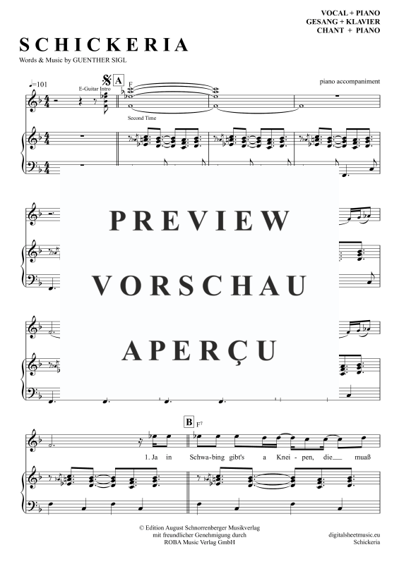 Produktgalerie: Seite 2 von 11 Schickeria, Spider Murphy Gang, Gesang mit Klavierbegleitung