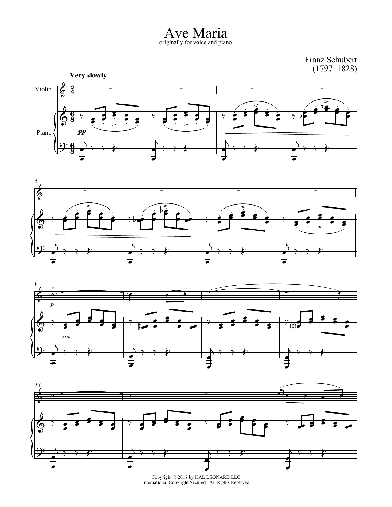 Product gallery: Page 1 of 1 Ave Maria, Op. 52, No. 6, Franz Schubert