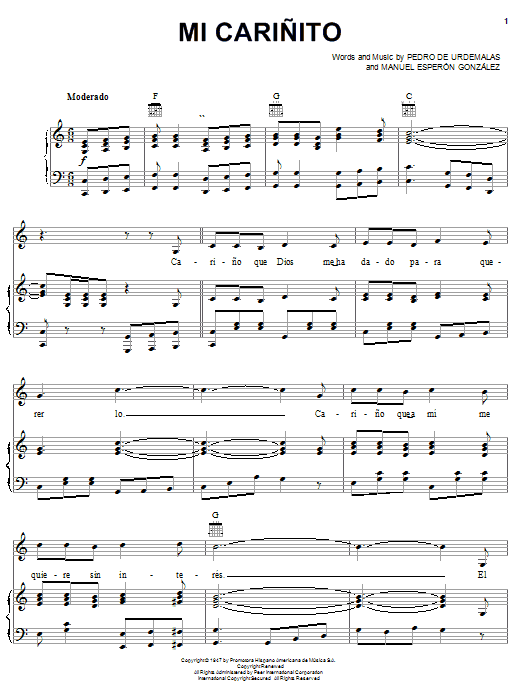 Produktgalerie: Seite 1 von 1 Mi Carinito, Pedro Fernandez, Gesang, Gitarre, Klavier