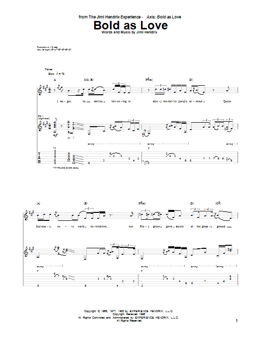 Product picture to:  Bold As Love - Jimi Hendrix