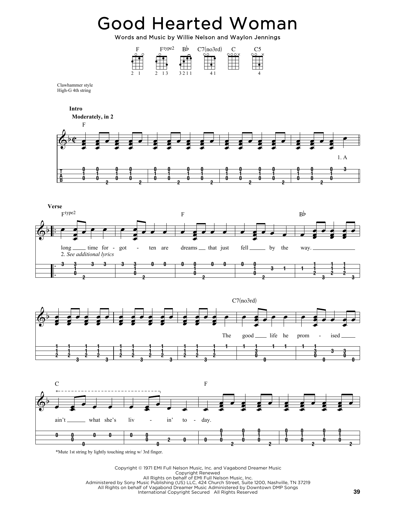 Product gallery: Page 1 of 1 Good Hearted Woman (arr. Jim Schustedt), Waylon Jennings & Willie Nelson