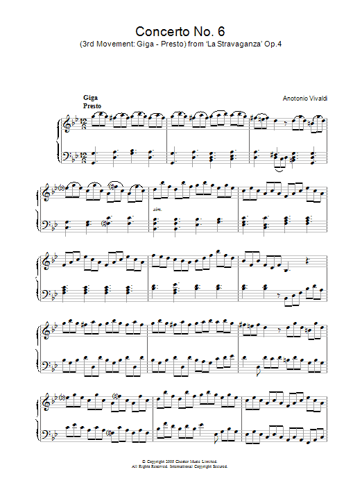 Product picture to: Giga, Presto) from 'La Stravaganza' Op.4