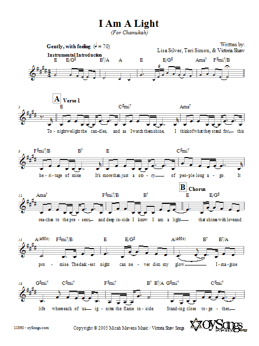 Produktbild zu: I Am A Light (For Chanukah)