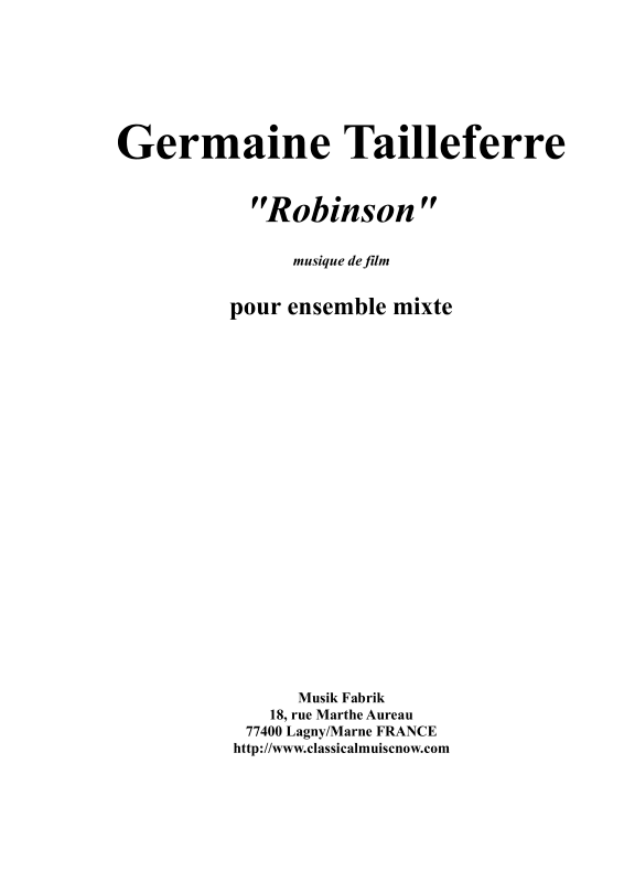 Produktbild zu: RobinsonGermaine Tailleferre