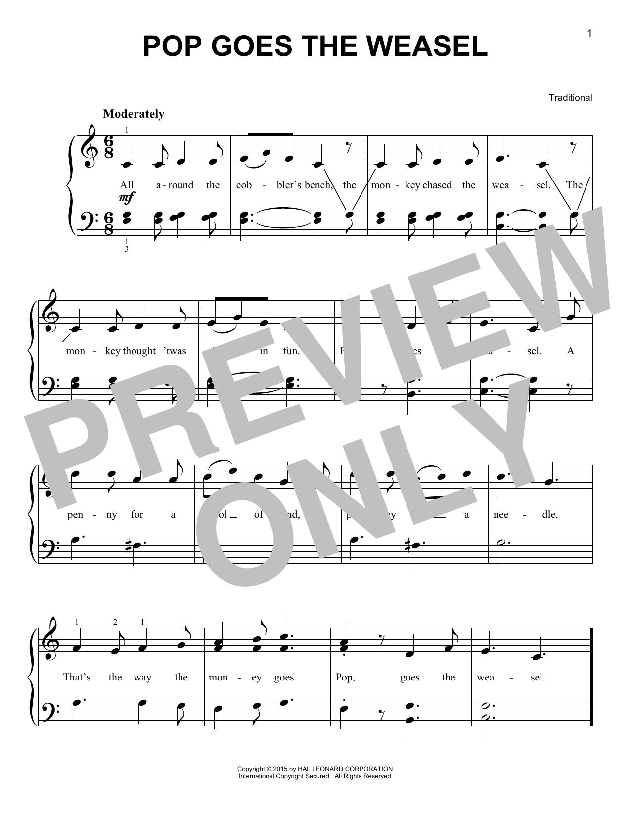 Produktgalerie: Seite 1 von 1 Pop Goes The Weasel, Traditional, Klavier