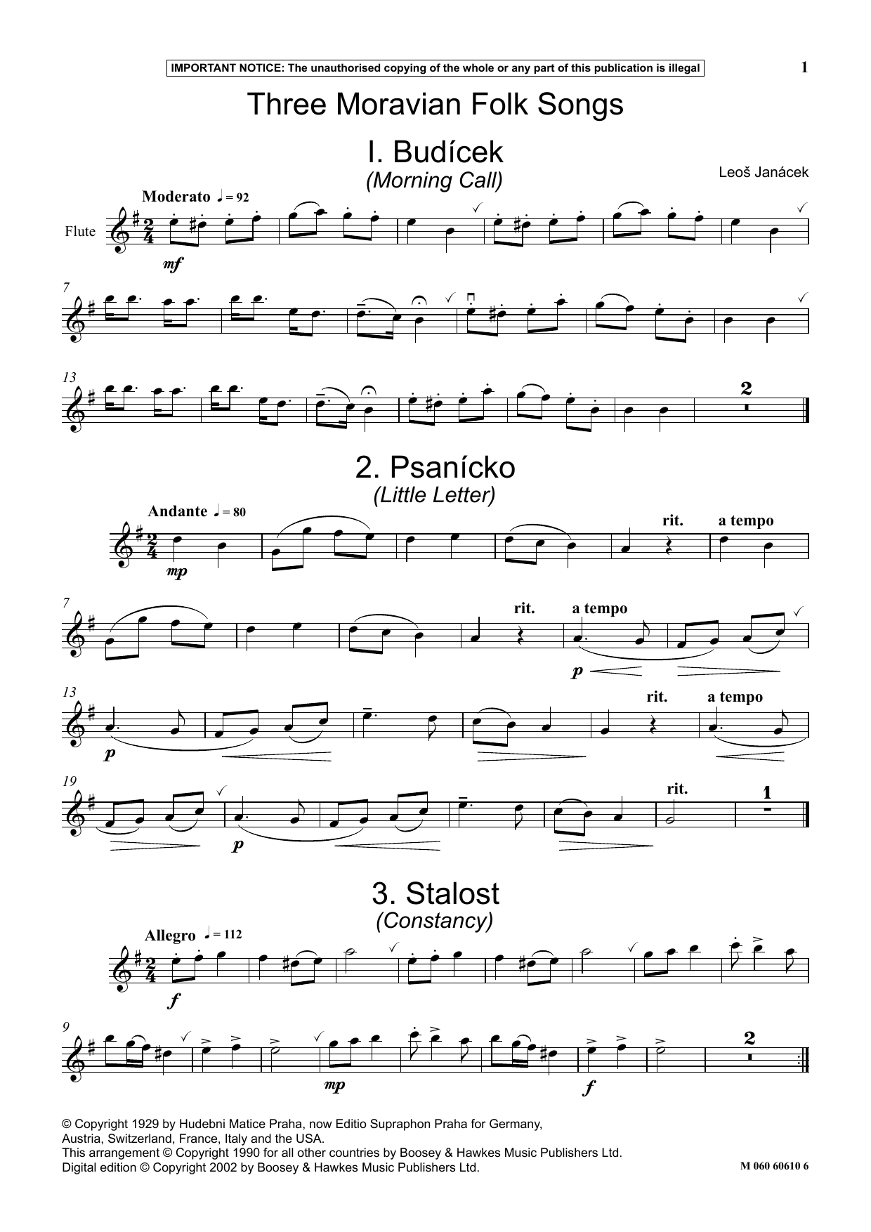 Product picture to: Three Moravian Folk Songs