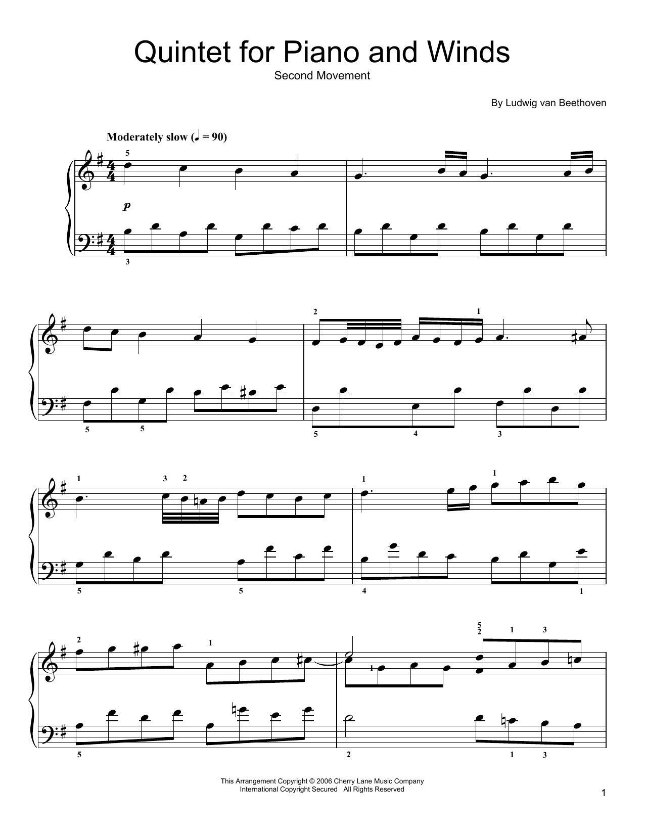 Product picture to: Quintet For Piano And Winds: Andante