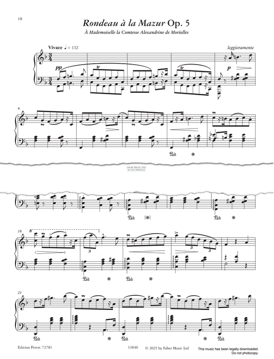 Produktgalerie: Seite 1 von 1 Rondeau à la Mazur Op. 5, Frederic Chopin, Klavier